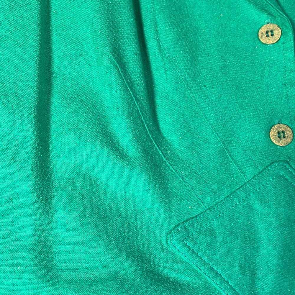 Vintage dress silk Amoretti Turquoise green Silk half sleeve retro 80s - Picture 10 of 15
